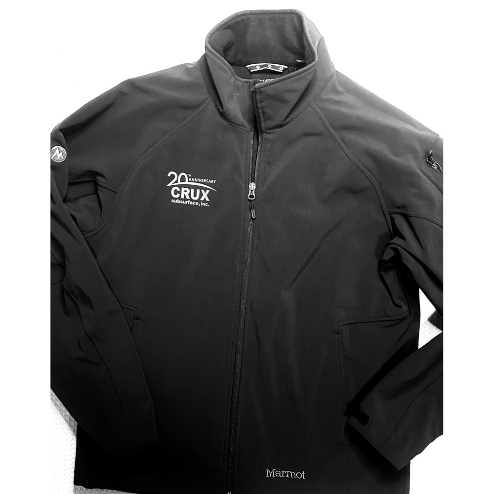 Marmot Full Zip Jacket Men's Large Black Nylon Zipped Pockets (LOGO) Work Jacket